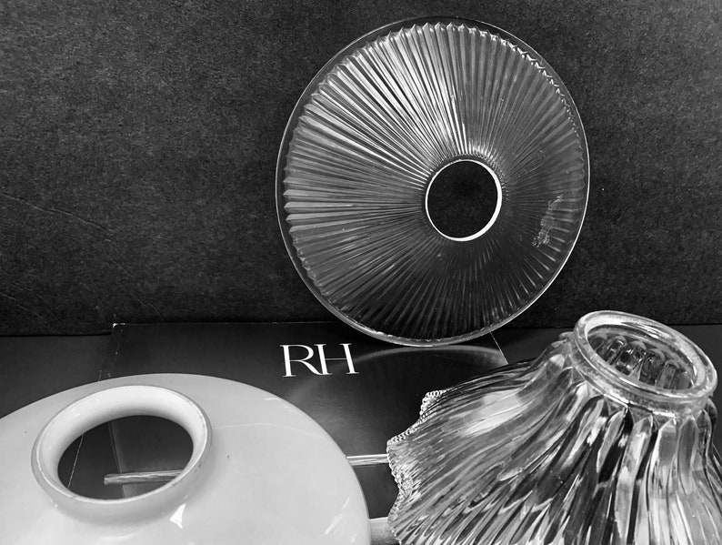 RH Lamp Shade Replacement Glass Lamp Shade,flat Glass Shade, Cone Glass