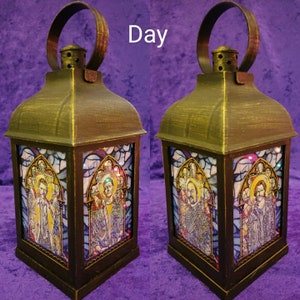 Four-sided Supernatural Inspired Lantern Night Light: Dean, Castiel, Sam, Crowley imagem 1