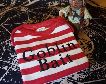 Labyrinth inspired baby bodysuit striped pajama