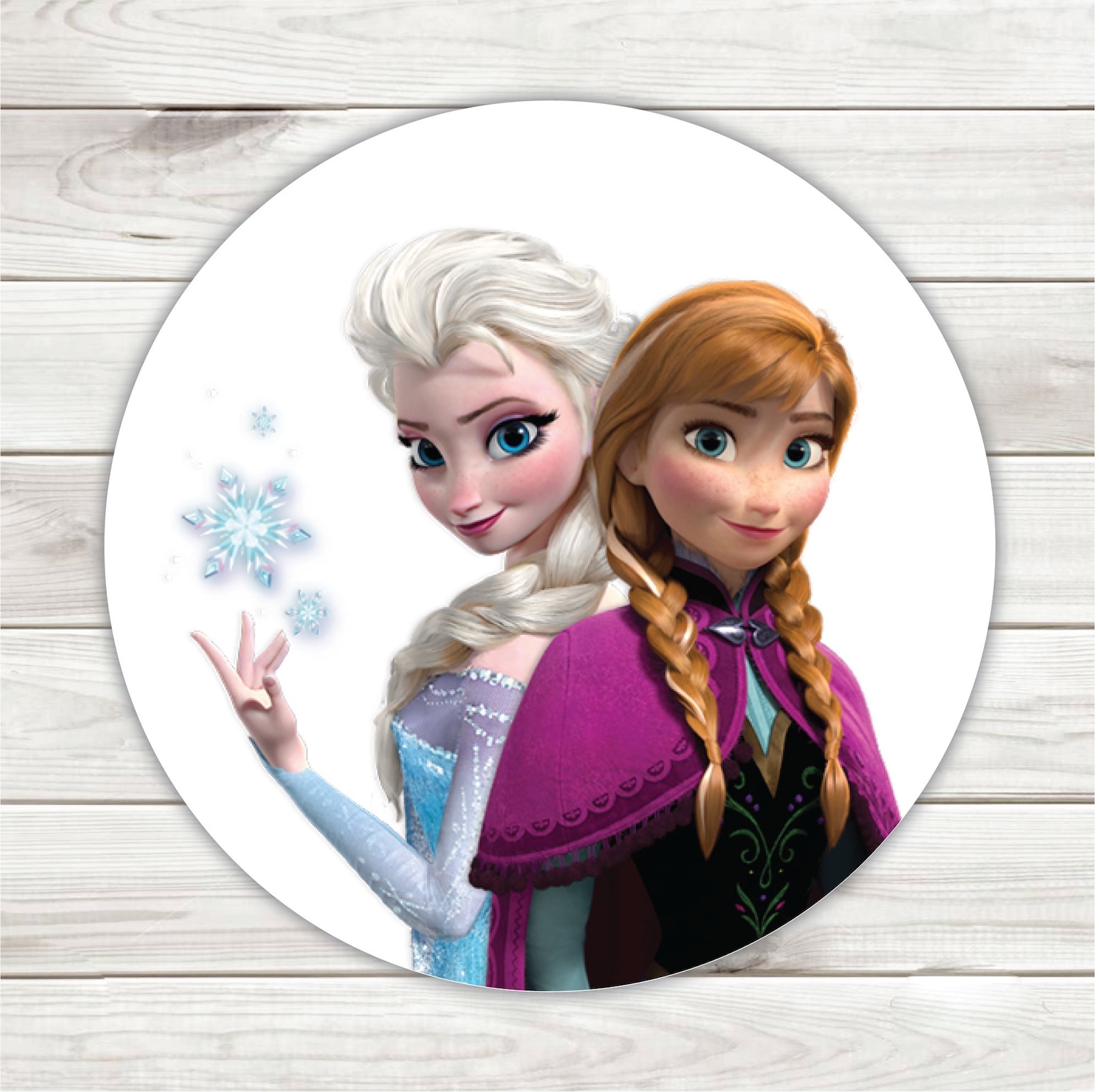 Personalized Anna and Elsa Frozen Round Stickers Anna and Etsy