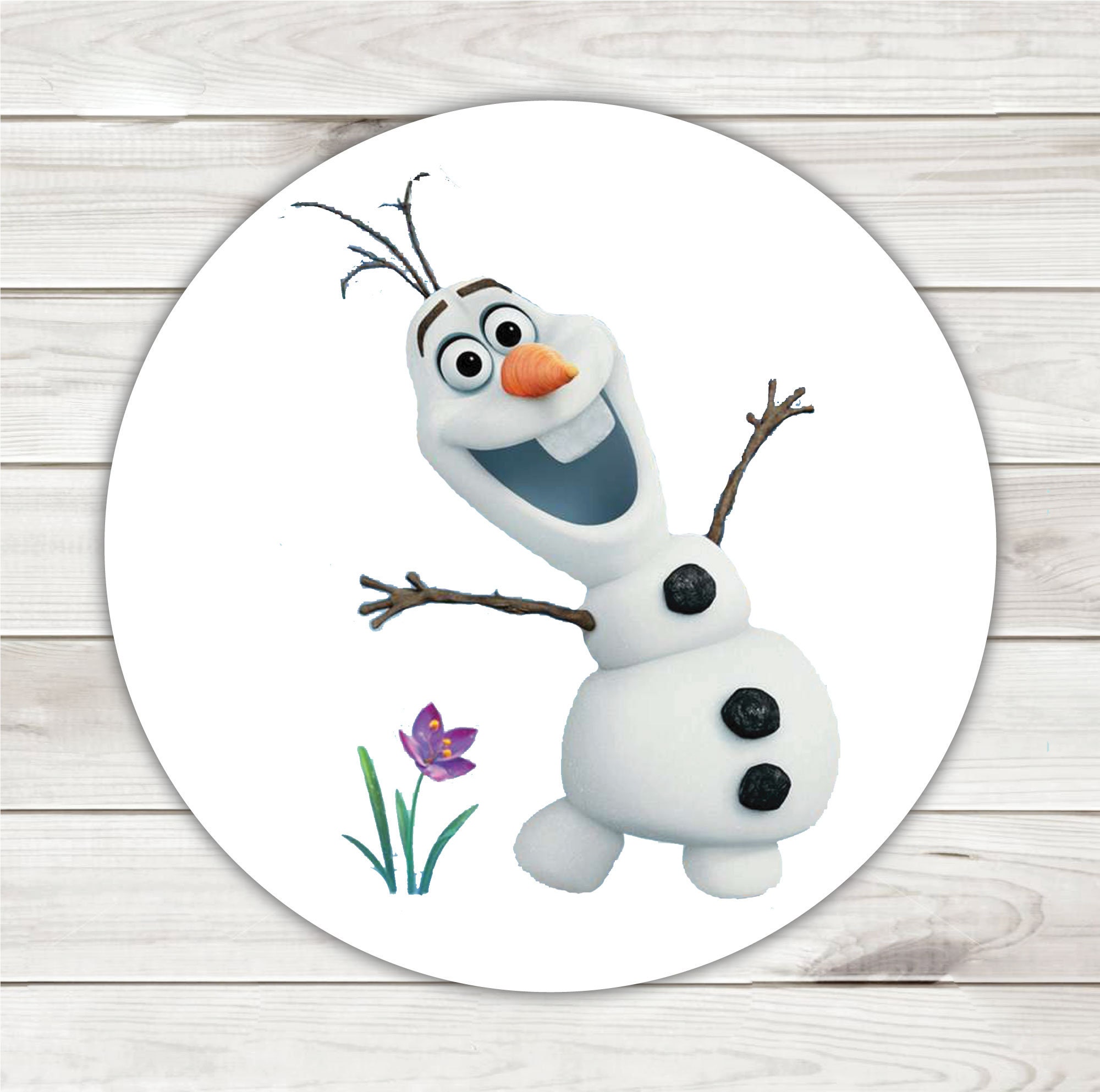 Personalized Frozen Olaf Round Stickers Frozen Olaf Birthday Etsy