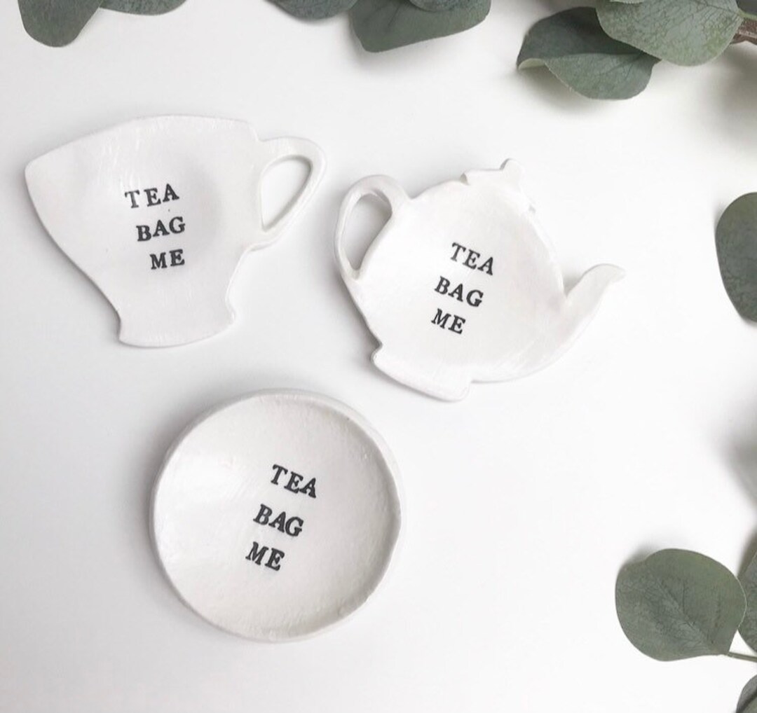 Handmade Clay Tea Bag Dish/holder/tidy tea Bag Me Funny Homeware Gift