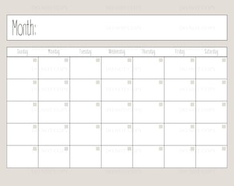 Printable Digital Download Perpetual Blank Calendar | Rae Dunn Inspired | Instant Download | PNG ...