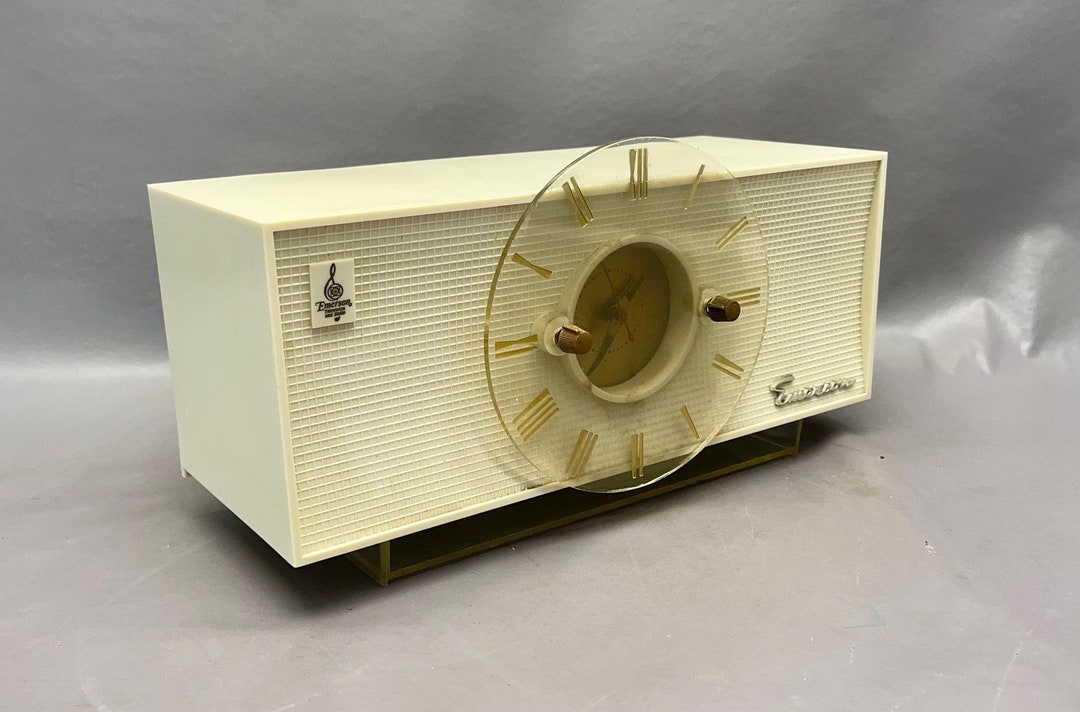 1956 Emerson Clock Radio. Restored and Working. FREE Shipping Etsy
