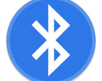 May include: A blue circle with a white Bluetooth symbol in the center.