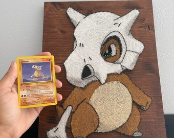 Cubone Pokemon String Art / Pieza de colección original / Gran detalle / Hecho a mano /