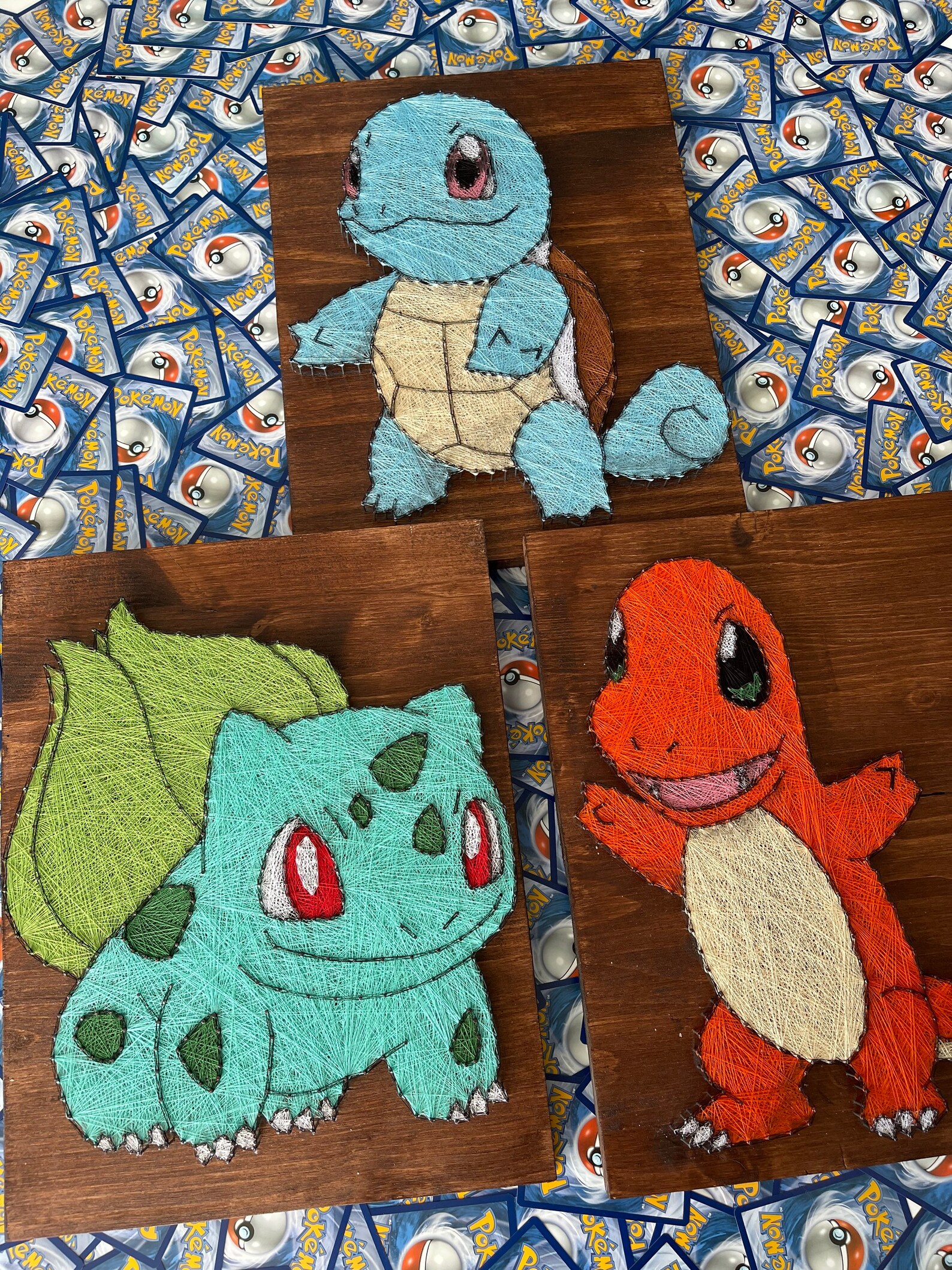 Bulbasaur Pokemon String Art / Decoración de la habitación / Hecho a