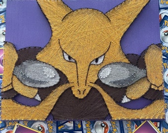 Alakazam Original Pokemon String Art / Gran Detalle / Pieza de Coleccionistas / Arte de Madera Hecho a Mano