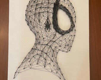 Variante Blanca / Increíble Spider-Man 55 Cómic Arte / "String-biote" / Hecho a mano / Arte de cuerda