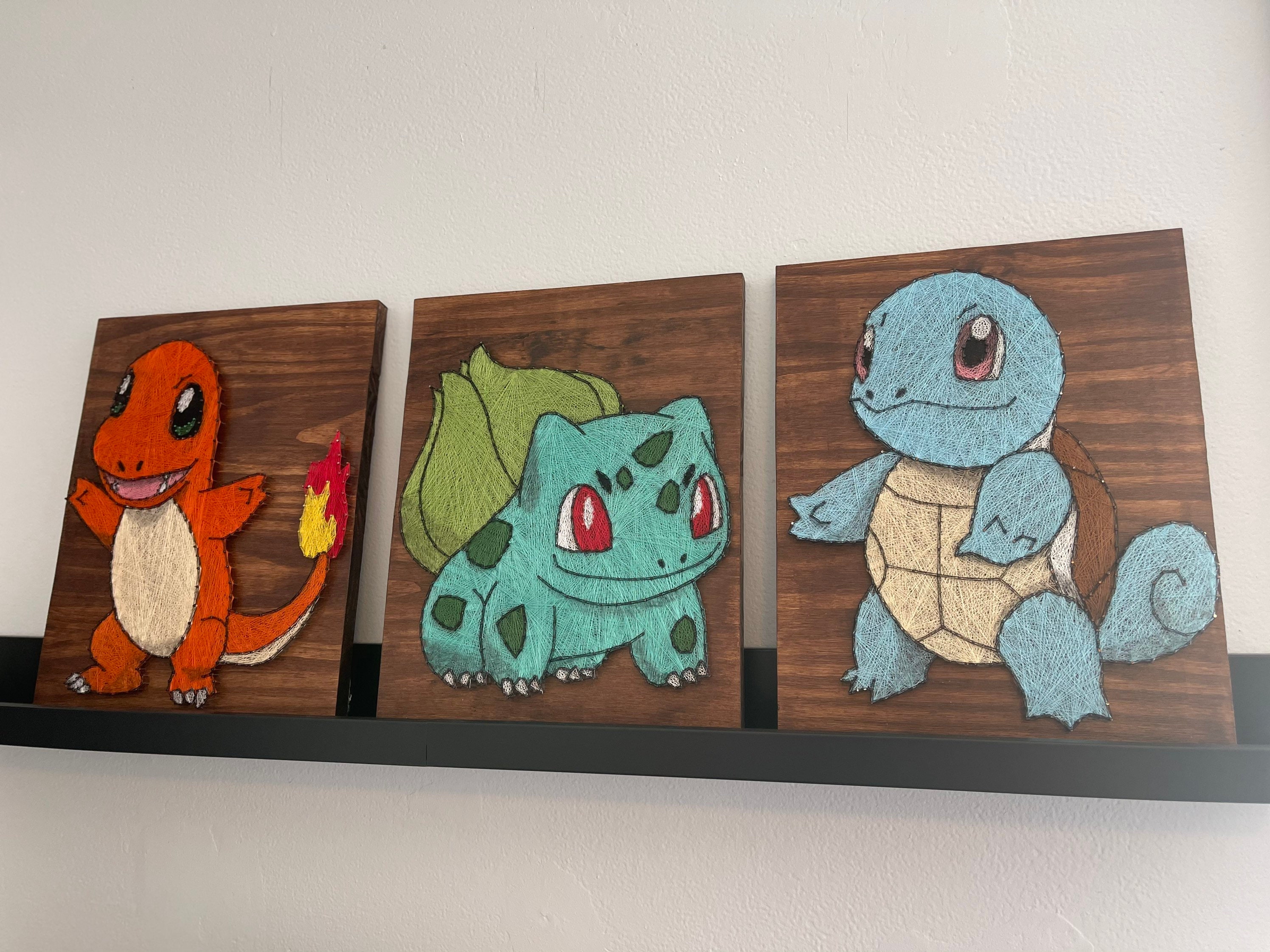 Bulbasaur Pokemon String Art / Decoración de la habitación / Hecho a