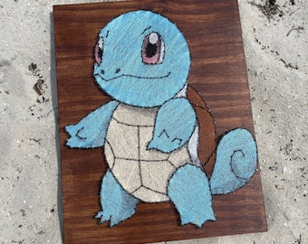 Squirtle Pokemon String Art / Hecho a mano / Decoración de la habitación / Gran detalle