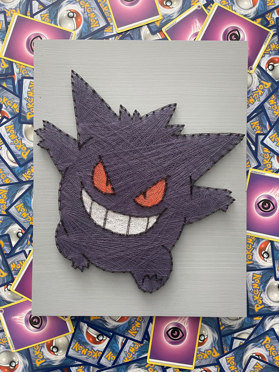 Gengar Pokémon String Art Original Handgemachte Raumdeko Tolles Detail