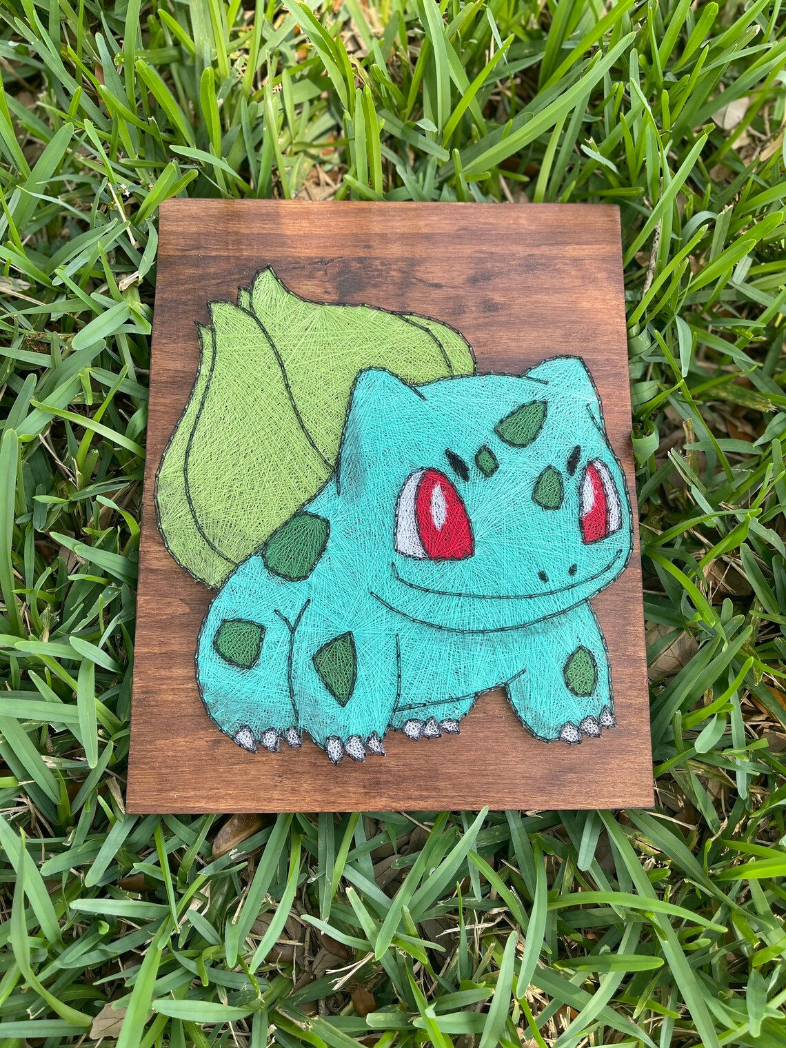 Bulbasaur Pokemon String Art / Decoración de la habitación / Hecho a