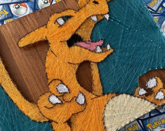 Charizard Delta Series Original String Art / Arte de hilo hecho a mano / Pieza de coleccionistas / Gran detalle