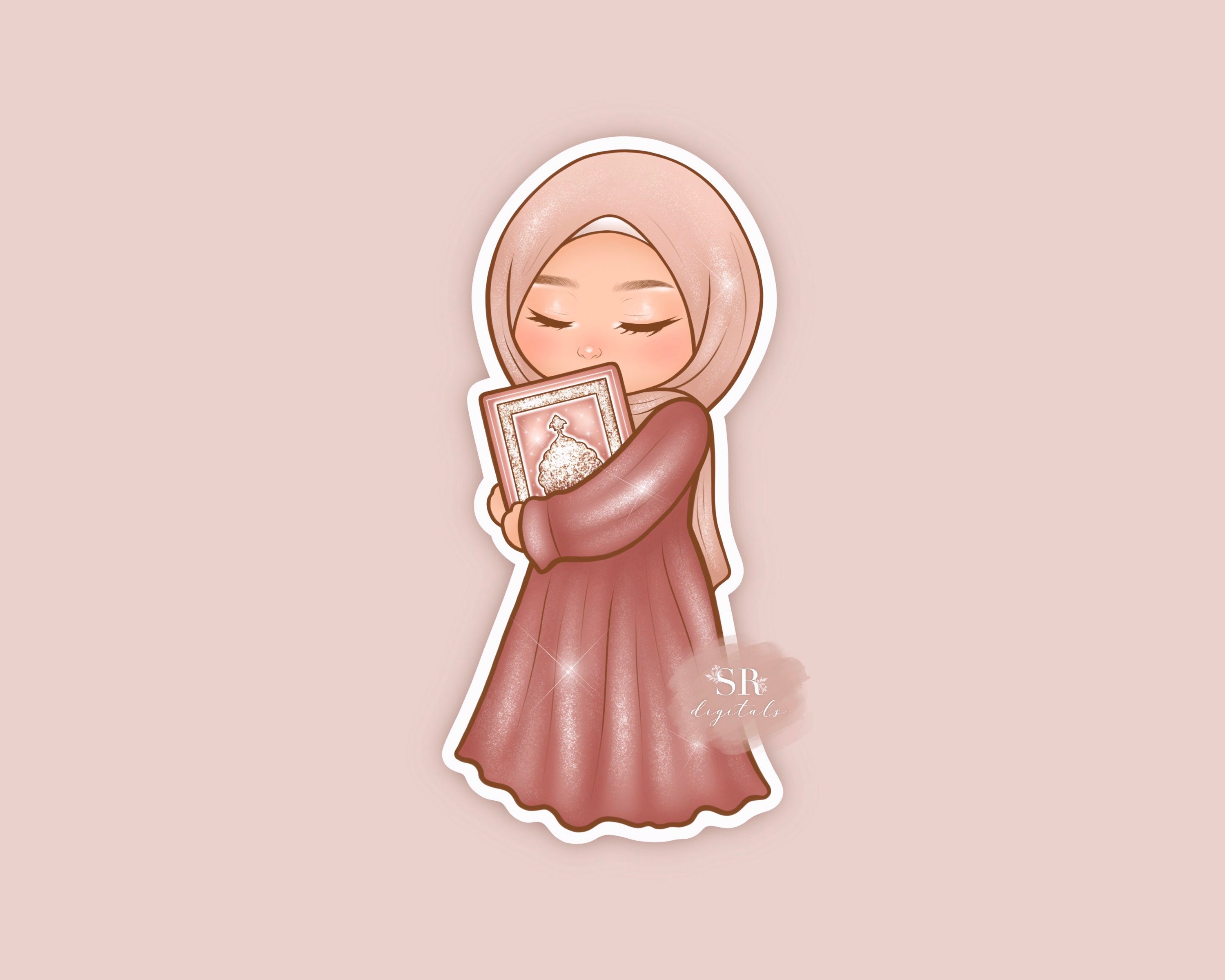 Cute Hijabi Sticker Die Cut Sticker Islamic Stickers | Etsy