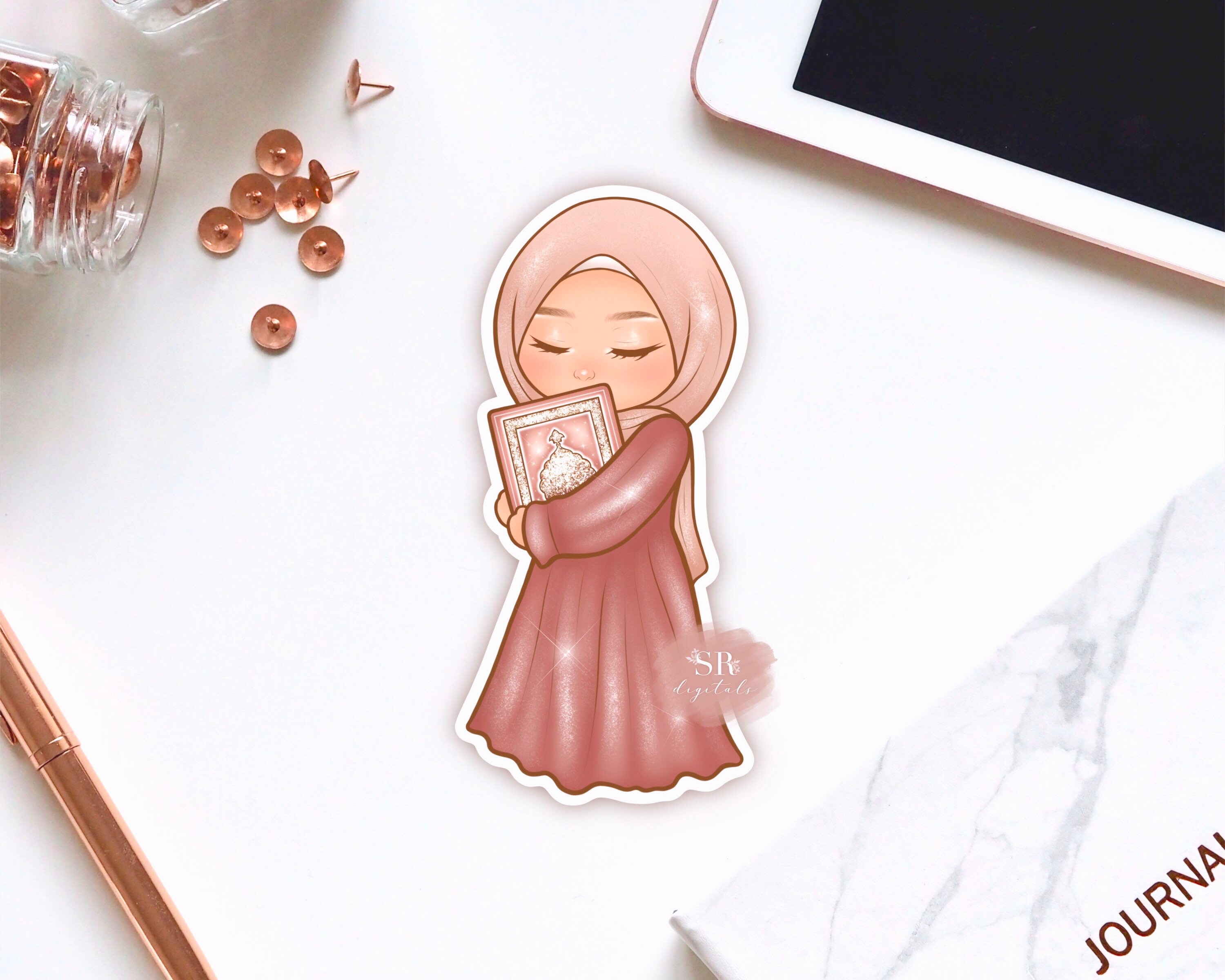 Cute Hijabi Sticker Die Cut Sticker Islamic Stickers | Etsy