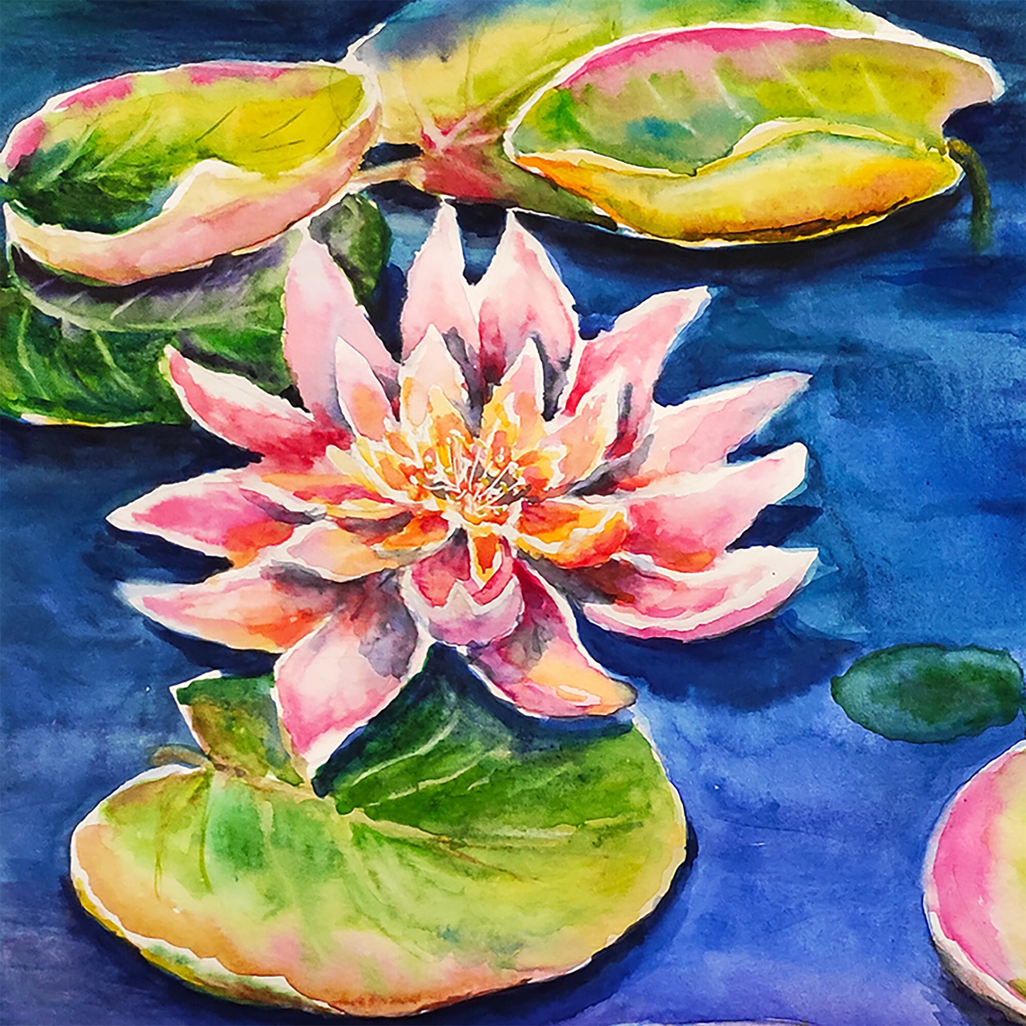 Seerose Aquarell Original Kunst Wasserpflanze Malerei Teich Etsy
