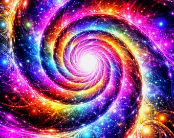 Colorful Spiral Galaxy Poster | Psychedelic Cosmic Swirl Wall Art - Etsy