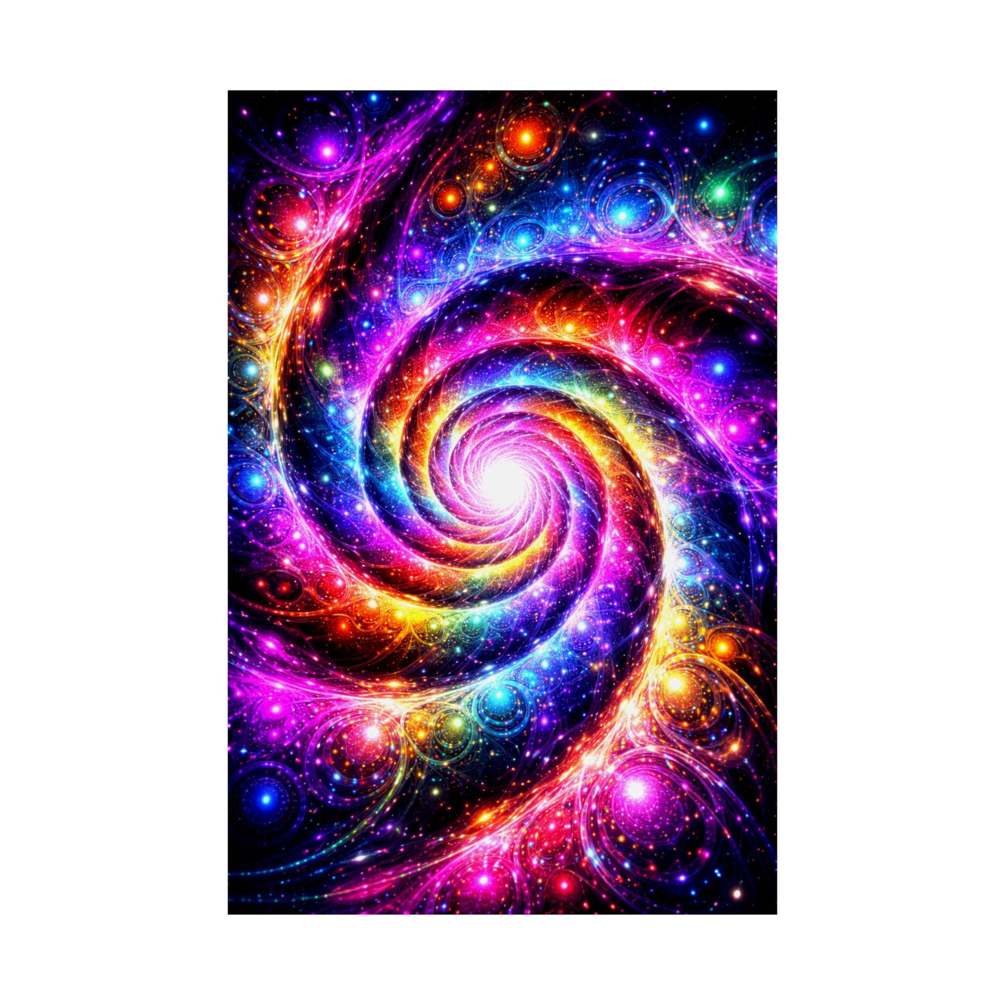 Colorful Spiral Galaxy Poster | Psychedelic Cosmic Swirl Wall Art - Etsy