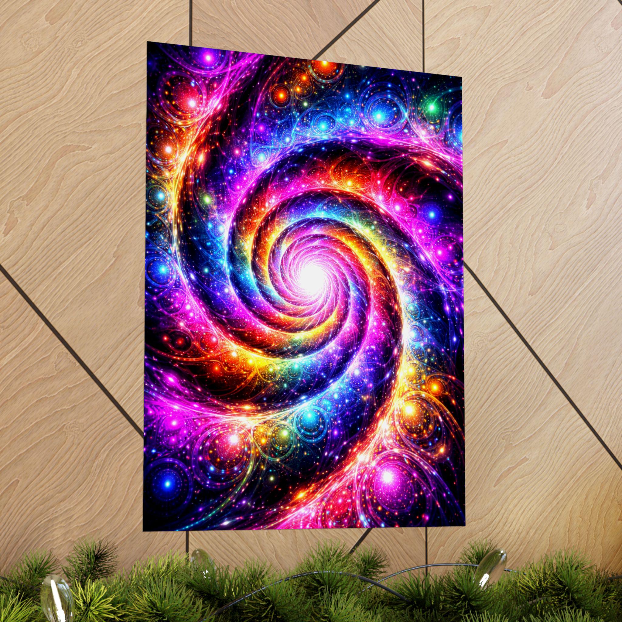 Colorful Spiral Galaxy Poster | Psychedelic Cosmic Swirl Wall Art - Etsy