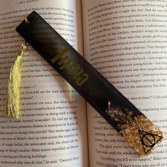 Personalised Harry Potter Bookmark | Deathly Hallows Bookmark |  Personalised Gift for Book Lover & Harry Potter Fan