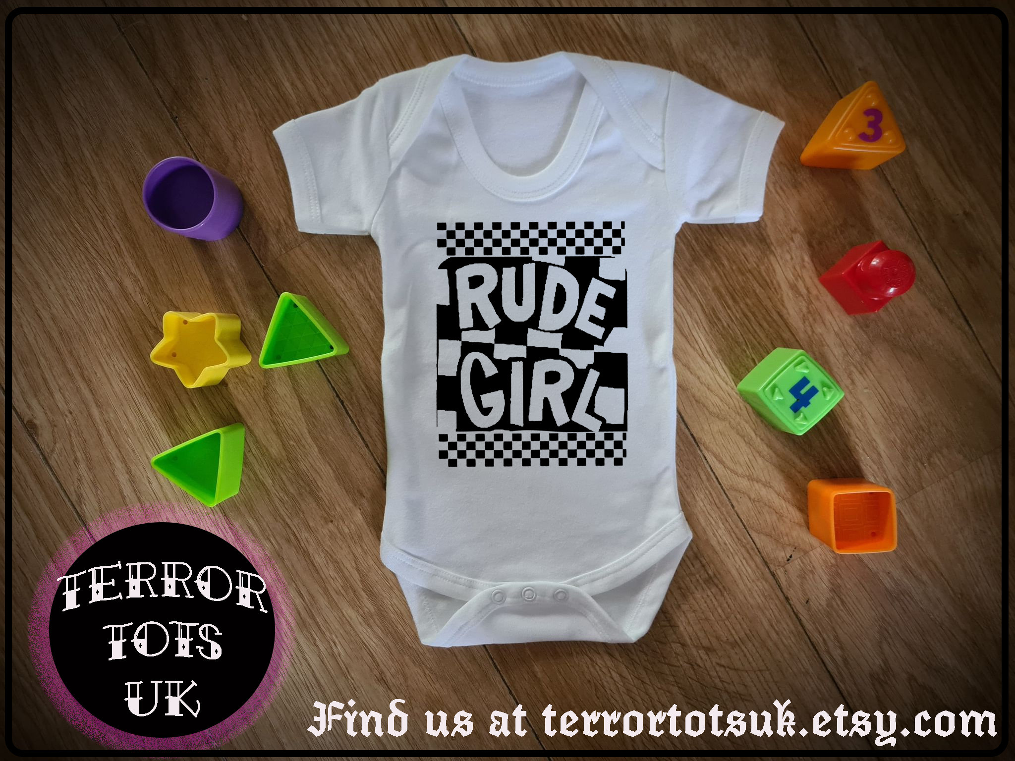 Rude Girl Ska Baby Vest Oi Oi Punk Skinhead baby grow body suit  baby present baby clothes alt baby music