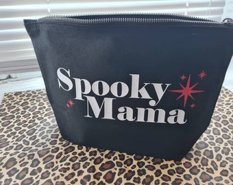 Spooky Mama Wallet Goth Mum Alt Punk Nappy, Diaper Pouch, Nappy Clutch Baby Shower Gift for Mum Clutch Funny Baby Changing Bag Zipper Wallet