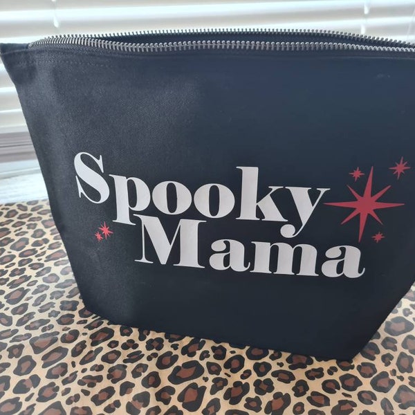 Spooky Mama Wallet Goth Mum Alt Punk Nappy, Diaper Pouch, Nappy Clutch Baby Shower Gift for Mum Clutch Funny Baby Changing Bag Zipper Wallet