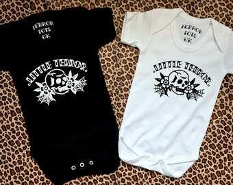 Little Terror - tattoo flash baby body suit/vest spooky halloween gift