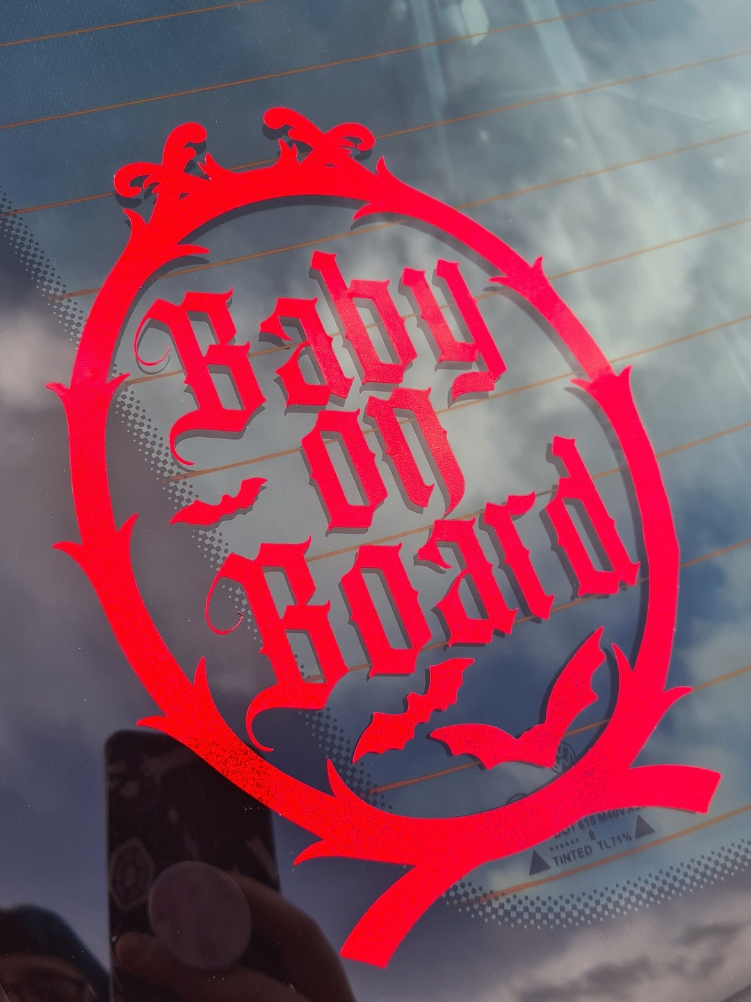 Baby on Board Goth Mom/dad/mum Car Sticker - Self Adhesive Vinyl Window ...