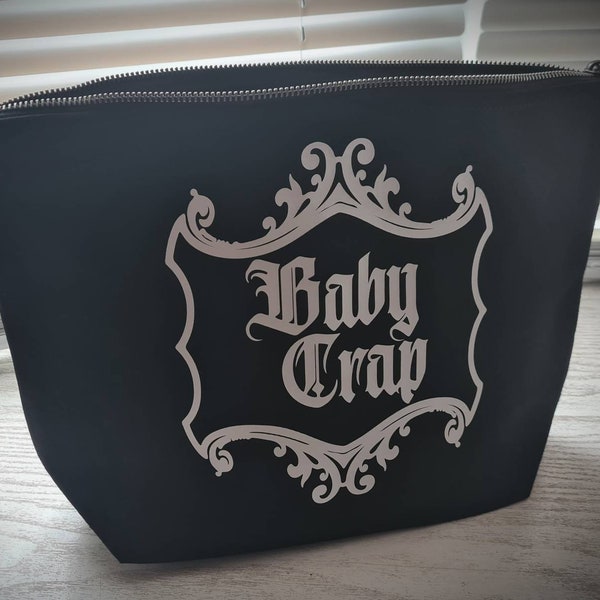 Baby Crap Wallet Goth Mum Alt Punk Nappy, Diaper Pouch, Nappy Clutch, Baby Shower Gift for Mum Clutch Funny Baby Changing Bag, Zipper Wallet