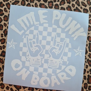 Naklejka na samochód Little Punk Baby On Board - samoprzylepna naklejka na okno z winylu inspirowana błyskiem tatuażu