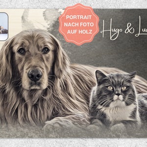 Personalized pet portrait, picture by photo template, cat portrait, dog portrait, portrait after photo, souvenir, memory