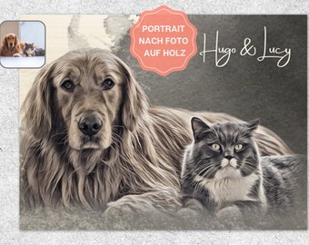 Personalisiertes Haustierportrait, Bild nach Fotovorlage, Katzenportrait, Hundeportrait, Portrait nach Foto, Andenken, Erinnerung