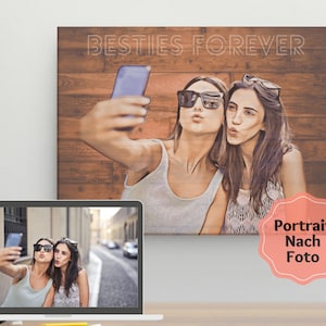Personalized Best Friends Gift, Portrait from Photo, Friends Picture, Best Friend Poster, Friendship Poster, Sister BFF