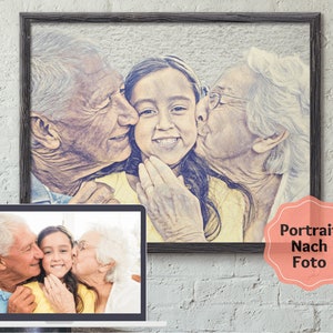 Portrait, Gift from Grandson, Gift from Granddaughter, Gift Grandma, Family Poster, Family Picture, Birthday Grandma Grandpa, Memory Grandparents