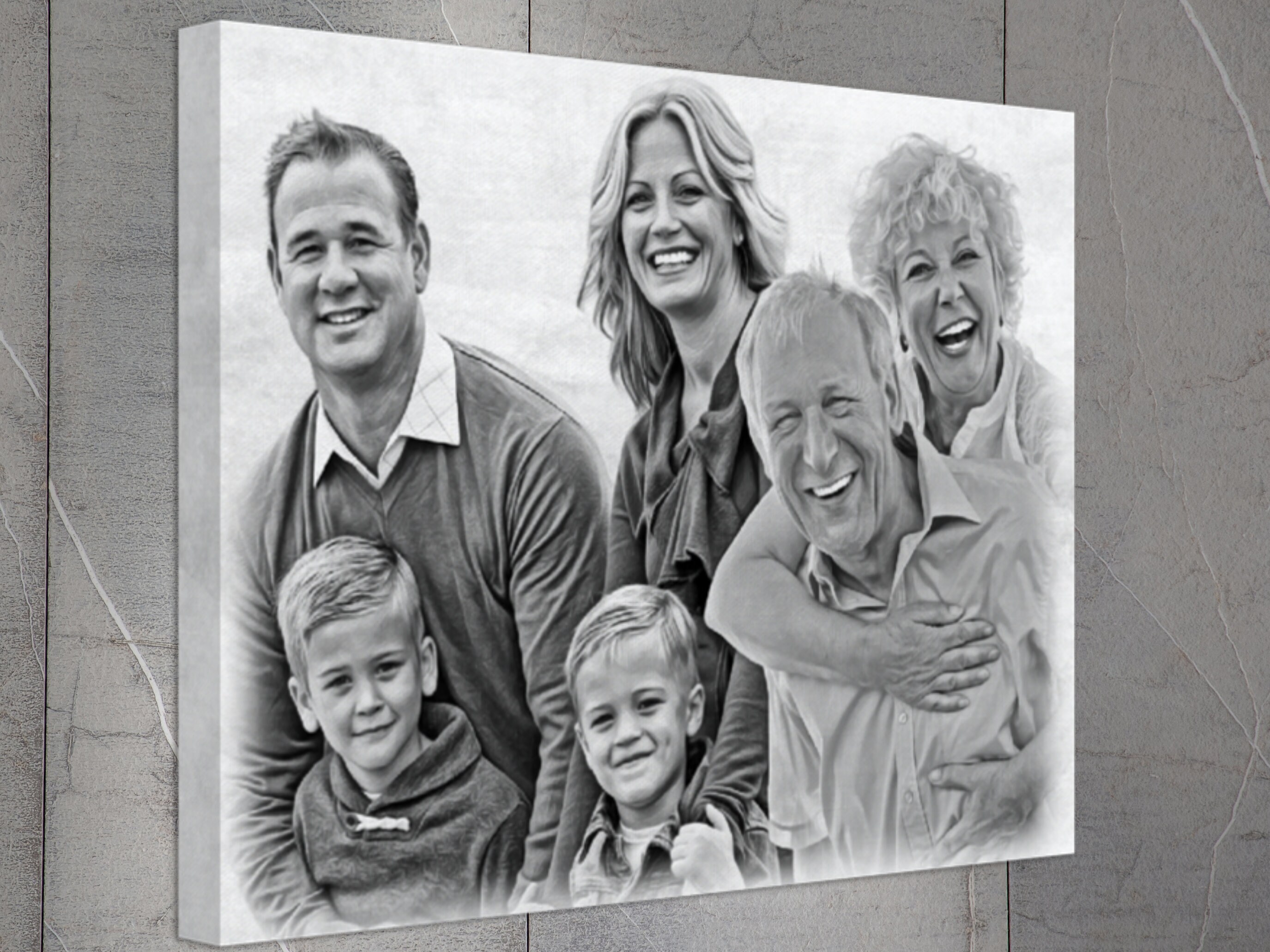 Familienportrait Mit Verstorbenen, Bild von Verstorbenen zeichnen lassen, Verstorbene in Bilder