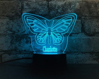 Personalised Butterfly LED Night Light, Butterfly Gift, Gifts for Kids, Gifts for Her, Night Light, Night Lights, LED Light, Bedroom Light
