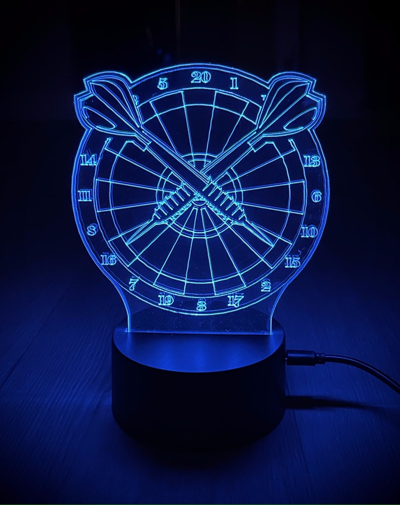 Personalised Dart Board Night Light LED Lamp Darts Night Etsy UK