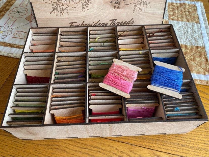 Sewing Thread Storage Box 42 Pieces Spools Bobbin Carrying Case Holder C__f