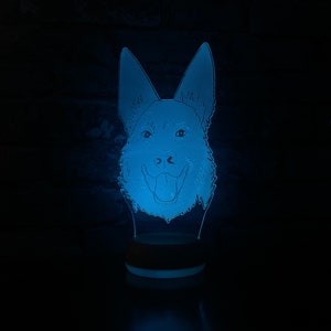 Personalised German Shephard LED Night Light, Dog Gift, Gift for Dog Lover, Night Light, Night Lights, LED Light, Bedroom Light
