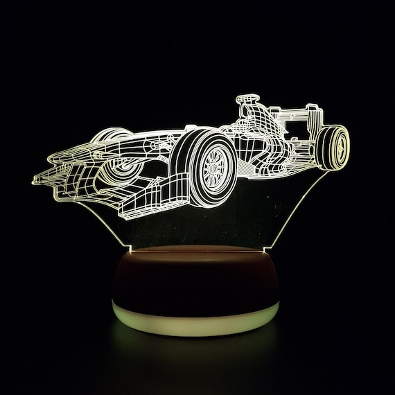 Formula 1 Grand Prix Car LED Night Light, F1 Gift, Formula 1 Gift, F1 Fan Gift, F1 Lover Night Light, Night Lights, LED Light, Bedroom Light