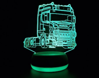 Luz noturna LED personalizada para caminhão, presente para caminhão, presente para motorista de caminhão, presente para motorista de caminhão, luz noturna, luzes noturnas, luz LED, luz para quarto
