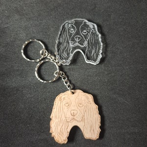 King Charles Spaniel Keyring Keychain, King Charles Spaniel, Keyring of a King Charles Spaniel, Gift, Present, Party Gift, Stocking Filler