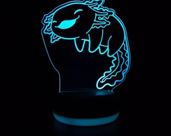 Luz nocturna LED personalizada de ajolote, regalo para bebé, regalo para niños, luz para guardería, luz nocturna, luces nocturnas, luz LED, luz para dormitorio