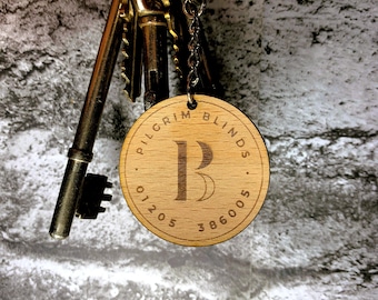 Customised Keyrings Logo - Customised Logo Keyring, Wooden Personalised Keyring, Custom Company Logo, Company Keychain, Custom Company