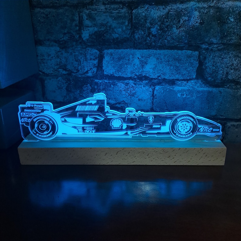 Formula 1 Kimi Raikkonen LED Lamp Light Home Decor F1 LED Lamp Etsy