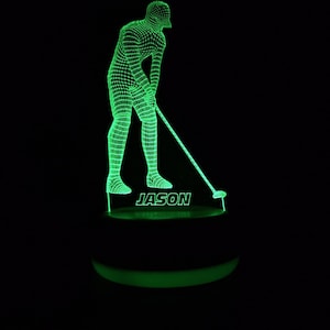 Personalised Golf Player LED Night Light, Golf Gift, Gifts for Him, Dad Gift, Night Light, Night Lights, LED Light, Bedroom Light