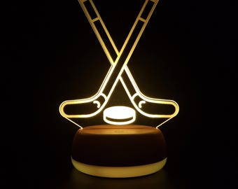 Personalised Ice Hockey LED Night Light, Gifts for Him, Dad Gift, Hockey Gift, Night Light, Night Lights, LED Light, Bedroom Light