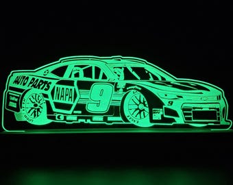 Chase Elliot #9 Chevrolet Camaro LED Lamp - NASCAR Night Light with 7 LED Colours,  Napa Nascar Cup Series Champion, Gift for Dad / Him